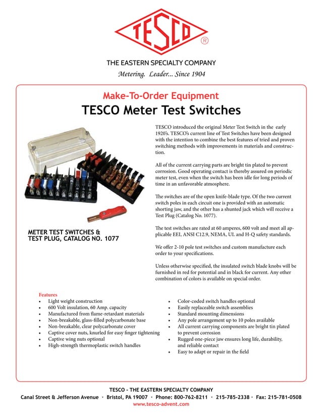 TESCO Product Catalog PDF