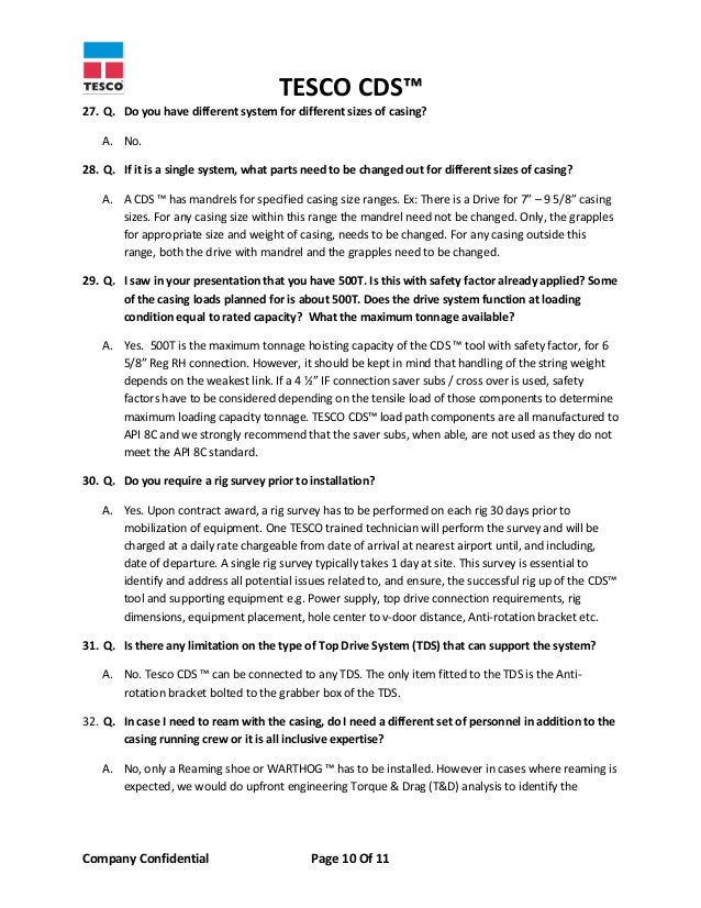 Tesco CDS Questions & Answers