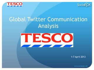 Global Twitter Communication
           Analysis




                      1-7 April 2013


                         www.socialook.net
 