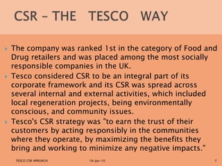 Tesco The C.S.R Aproach Ethics | PPTX