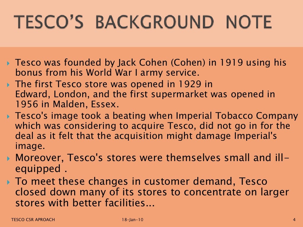 Tesco The C.S.R Aproach Ethics