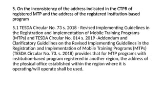 Comprehensive Work Instructions for TESDA TVET Program Registration and ...