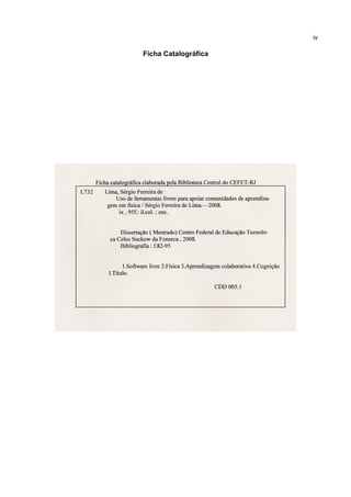 iv

Ficha Catalográfica
 