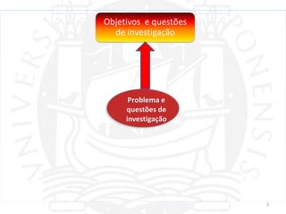 Objetivos e questões
  de investigação




      Problema e
     questões de
     investigação




                       3
 