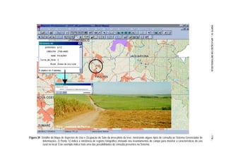 PARTE IV – APLICAÇÃO DA METODOLOGIA
                                                                                                                                                            - 178 -
Figura 39. Detalhe do Mapa de Aspectos de Uso e Ocupação do Solo da área-piloto da tese, mostrando alguns tipos de consulta ao Sistema Gerenciador de
            Informações. O Ponto 12 indica a existência de registro fotográfico efetuado nos levantamentos de campo para mostrar a características do uso
            rural no local. Este exemplo indica mais uma das possibilidades de consulta presentes no Sistema.
 