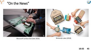 Mission Simulation Lab
HICEE
Mission Simulation Lab
HICEE
“On the News”
10:35 45
Microsoft Surface Dial (late 2016) Nintendo Labo (2018)
 