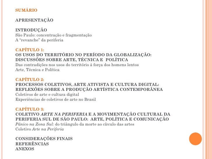 Tese de mestrado arte