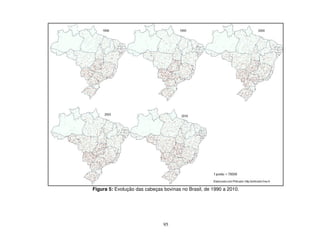 95
Figura 5: Evolução das cabeças bovinas no Brasil, de 1990 a 2010.
 