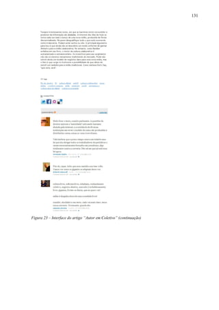 131
Figura 23 – Interface do artigo “Autor em Coletivo” (continuação)
 