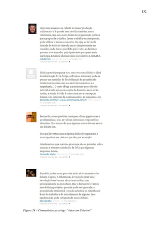 132
Figura 24 – Comentários ao artigo “Autor em Coletivo”
 