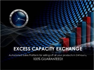 EXCESS CAPACITY EXCHANGE
Automated Sales Platform for selling off all your products in 24 hours.
100% GUARANTEED!
 