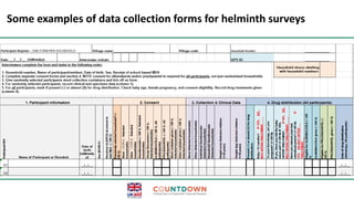 Some examples of data collection forms for helminth surveys
 