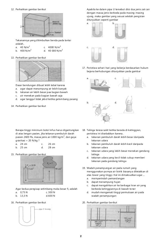 Tes Formatif Tekanan Zat Padat,Cair, dan Gas