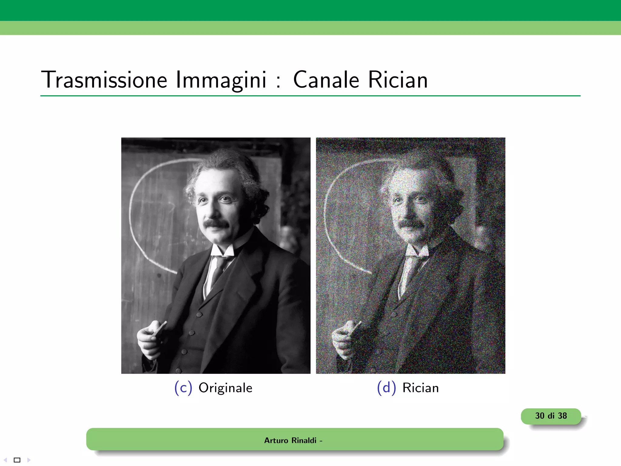 Trasmissione Immagini : Canale Rician




            (c) Originale                      (d) Rician
                                                            30 di 38

                            Arturo Rinaldi -
 
