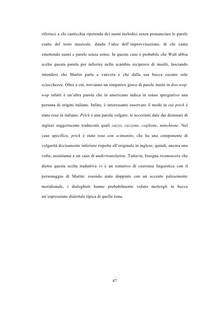 Tesi Di V Dada Traduzione Audiovisiva E Cambiamenti Traduttivi In