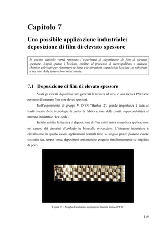 ($($($ 
 
Finite le deposizioni per arco catodico continuo, si è cercato di verificare le 
caratteristiche dei film deposi...