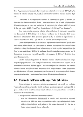 La tecnica di deposizione ad arco: analisi della letteratura 
10 
Figura 1.4: Numero medio di archi catodici in funzione d...