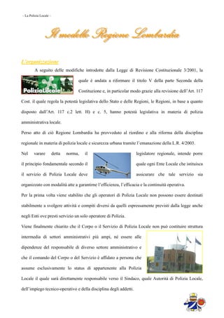 La Polizia Locale