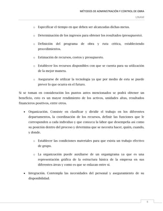 TESINA: MÉTODOS DE ADMINISTRACIÓN Y CONTROL DE OBRA | PDF