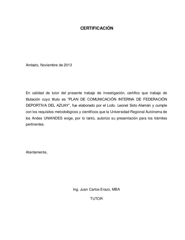 Modelo Para Hacer Una Tesis De Especialta