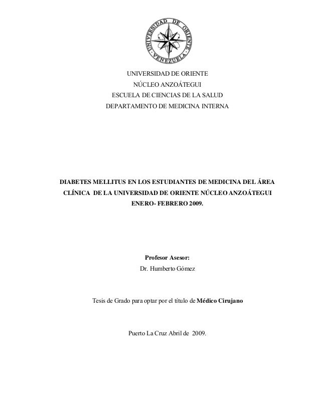 Tesis Diabetes Mellitus En Los Estudiantes De Medicina