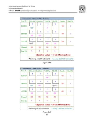 Universidad Nacional Autónoma de México
Facultad de Ingeniería
Software WINQSB aplicaciones prácticas en la Investigación de Operaciones
69
Figura 2.66
Figura 2.67
 