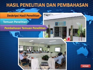Deskripsi Hasil Penelitian
Temuan Penelitian
HOME
Pembahasan Temuan Penelitian
 