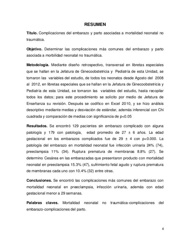 Tesis Complicaciones Del Embarazo