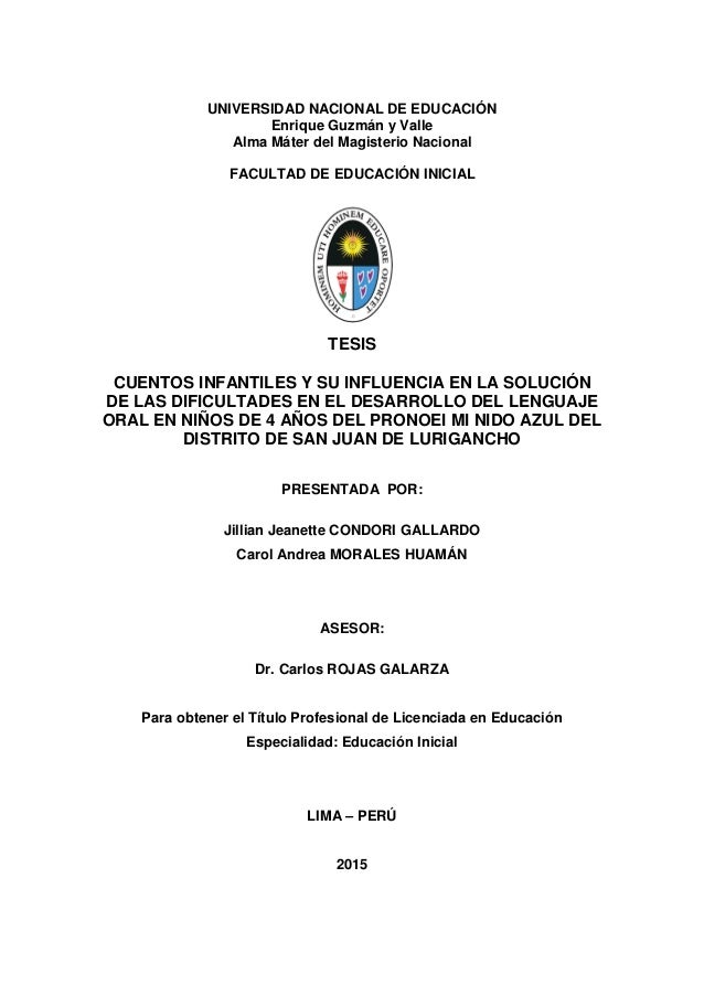 TESIS 2015 NACIONAL CUENTOS INFANTILES VS LENGUAJE ORAL