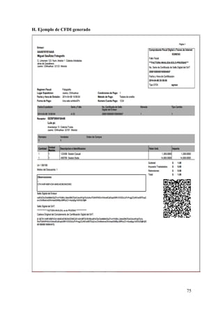 75
H. Ejemplo de CFDI generado
 