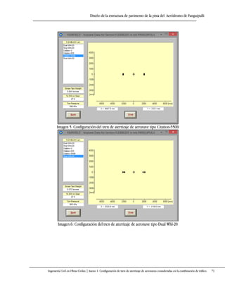 Diseño de la estructura de pavimento de la pista del Aeródromo de Panguipulli
Ingeniería Civil en Obras Civiles | Anexo 1: Configuración de tren de aterrizaje de aeronaves consideradas en la combinación de tráfico. 71
Imagen 5: Configuración del tren de aterrizaje de aeronave tipo Citation-550B
Imagen 6: Configuración del tren de aterrizaje de aeronave tipo Dual Whl-20
 