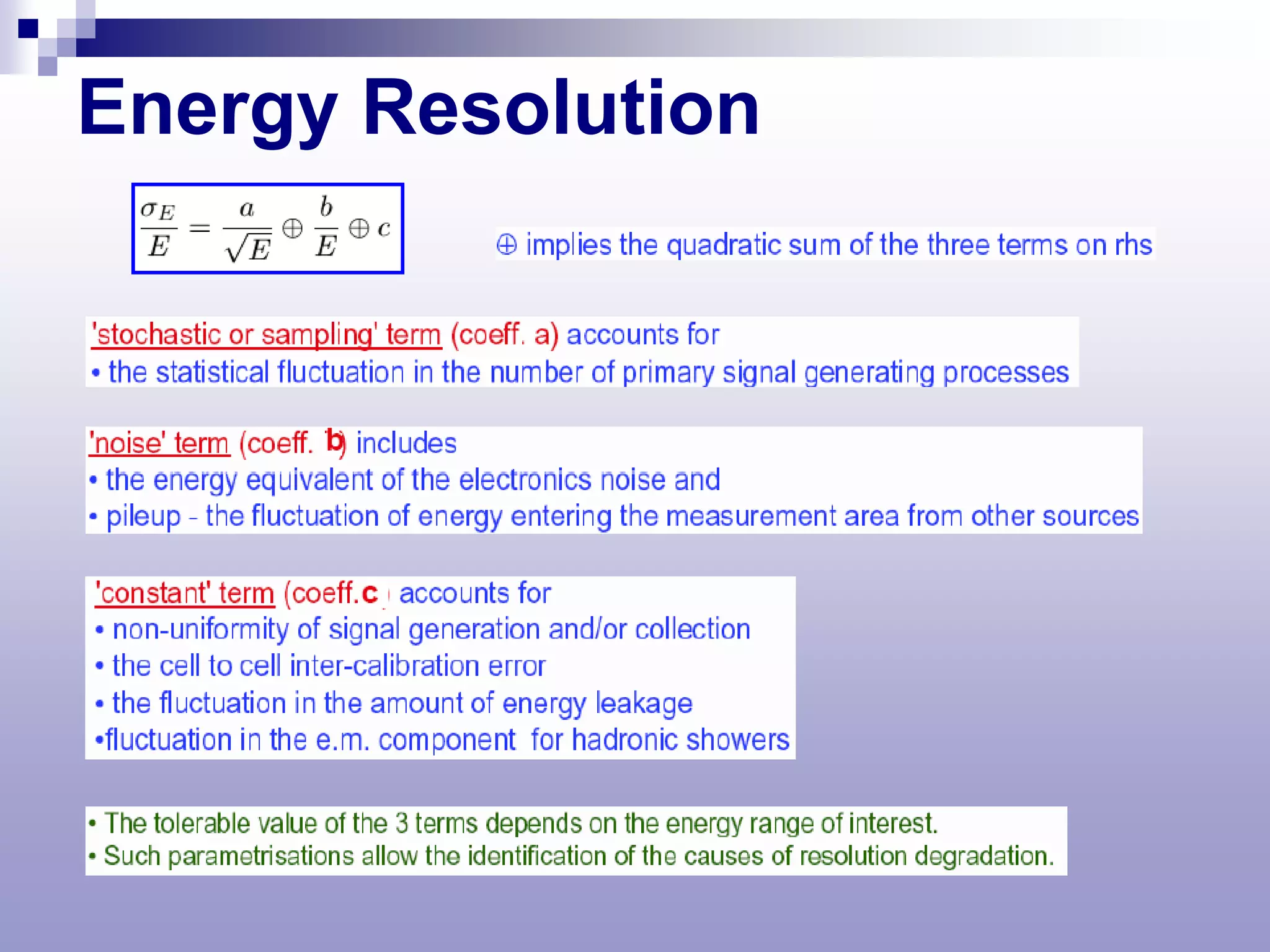 Energy Resolution
 