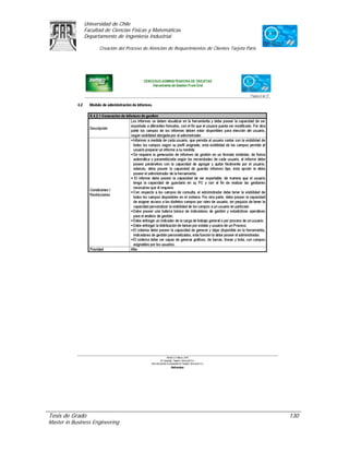 Universidad de Chile
               Facultad de Ciencias Físicas y Matemáticas
               Departamento de Ingeniería Industrial

                     Creación del Proceso de Atención de Requerimientos de Clientes Tarjeta Paris




Tesis de Grado                                                                                      130
Master in Business Engineering
 
