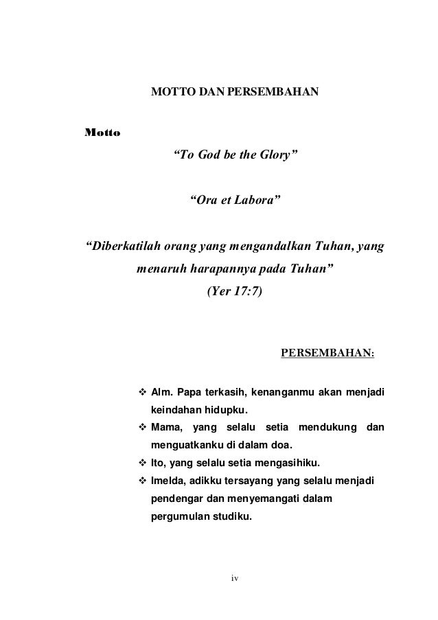 Contoh Motto Dan Persembahan Dalam Skripsi - LIPUTAN DESA