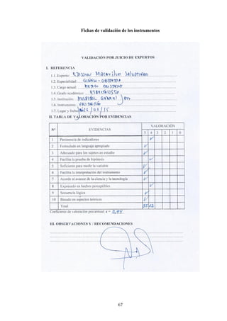 67
Fichas de validación de los instrumentos
 