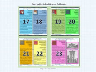 Descripción de los Números Publicados
Jorge Luis Casique Torres
 