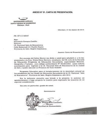 169
ANEXO N° 01. CARTA DE PRESENTACIÓN.
 