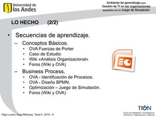 Desarrollo de habilidades en conceptos básicos de negocio y juego de simulación en procesos de negocio.AGENDAEl problema. 