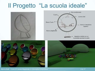 Il Progetto “La scuola ideale”
Marina Belli - Corso di Laurea Magistrale in Informatica Umanistica 6 di 17
 