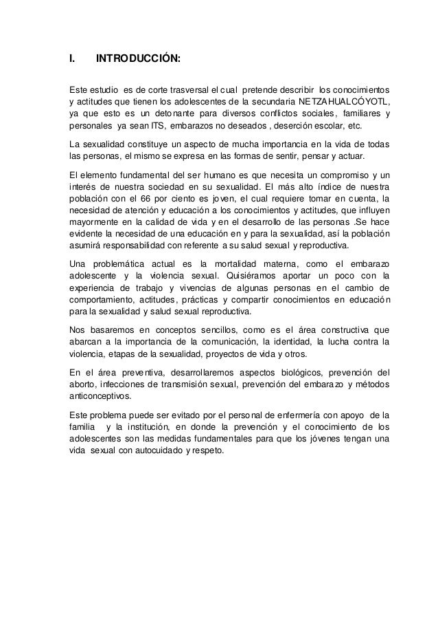 Tesis Sobre El Riesgo De Embarazo Adolescente