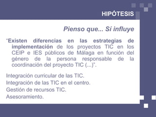 INTRODUCCIÓN TEMA: Género y Proyecto TIC 