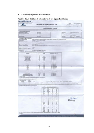 4.3. Análisis de la prueba de laboratorio.

Archivo 4.3.1. Análisis de laboratorio de las Aguas Residuales.




                                      50
 