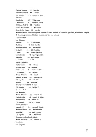 Cultural Leonesa           1-8      Logroño
Iberia de Zaragoza          4-3     Valencia
CD Castellón           3-0        Athletic de Palma
3 de mayo
Don Benito            1-3        FC Barcelona
CS Sabadell           3-2         Deportivo Alavés
Athletic de Madrid          1-2     Valladolid
Eclipse de Santander        2-5      Madrid FC
Deportivo La Coruña          1-2      Murcia
Athletic de Bilbao clasificado al quedar exento en el sorteo. Sporting de Gijón tenía que haber jugado ante el campeón
de Canarias, pero no sucedió así y el conjunto asturiano pasó la ronda.
Octavos de final
Ida 10 de mayo
Valencia             2-2     FC Barcelona
Badalona             1-0         Betis (Sevilla)
Athletic de Bilbao         4-0     CS Sabadell
Sevilla FC           3-1         CD Castellón
Oviedo             1-2       Arenas de Guecho
Unión de Irún          4-1        Sporting de Gijón
Valladolid           0-0         CD Logroño
Madrid FC              3-0        Murcia
Vuelta 17 de mayo
FC Barcelona           1-2         Valencia
Betis (Sevilla)      2-0         Badalona
CS Sabadell           3-1         Athletic de Bilbao
CD Castellón           3-1        Sevilla FC
Arenas de Guecho            4-0      Oviedo
Sporting de Gijón          0-0      Unión de Irún
CD Logroño             4-0         Valladolid
Murcia               0-0     Madrid FC
Desempate en Madrid 19 de mayo
CD Castellón           2-1        Sevilla FC
Cuartos de final
Ida 24 de mayo
Arenas de Guecho            2-2      Valencia FC
Unión de Irún          2-2        Athletic de Bilbao
Betis (Sevilla)      3-0         Madrid FC
CD Castellón           2-0        CD Logroño
Vuelta 31 de mayo
Valencia FC           1-1         Arenas de Guecho
Athletic de Bilbao         4-0     Unión de Irún
Madrid FC              1-0        Betis (Sevilla)
CD Logroño             3-0         CD Castellón
Desempate en Barcelona 2 de junio
Arenas de Guecho            2-1      Valencia FC
Semifinales
Ida 7 de junio


                                                                                                                 263
                                                                                                                 3
 