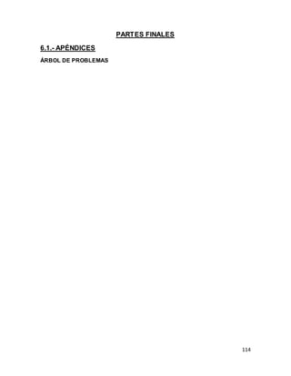 114
PARTES FINALES
6.1.- APÉNDICES
ÁRBOL DE PROBLEMAS
 