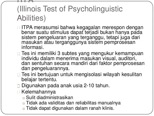 Illinois Test Of Psycholinguistic Abilities