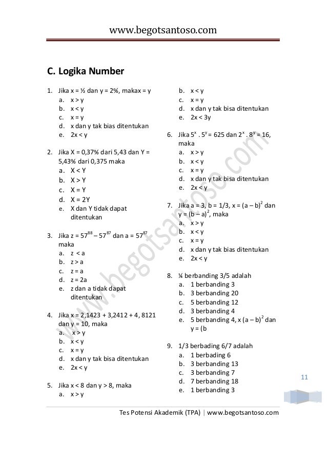Contoh soal tpa its