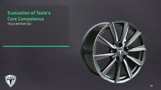 Evaluation of Tesla’s
Core Competence
TESLA MOTORS INC
39
 