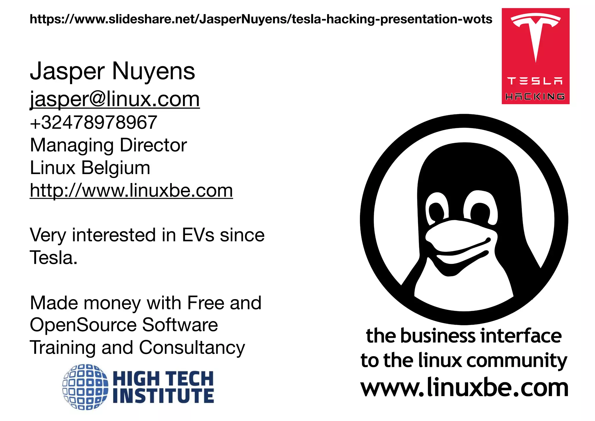 Tesla hacking presentation 'jaarbeurs World of Technology and Science ...