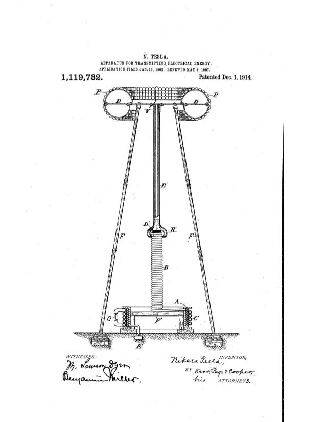 Nikola Tesla Magnifying transmitter Patent
