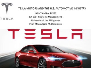 Tesla Motors & the US Car Industry | PPTX
